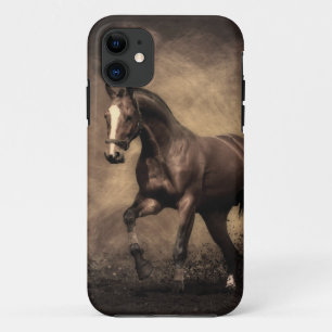 Beautiful brown horse throw pillow iPhone 11 case