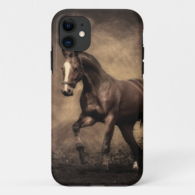 Beautiful brown horse throw pillow Case-Mate iPhone case (Back)