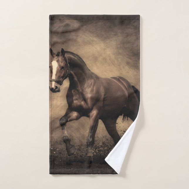 Beautiful brown horse throw pillow hand towel (Hand Towel)