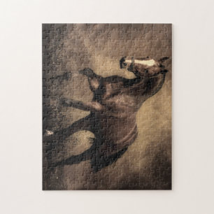 Beautiful brown horse throw pillow jigsaw puzzle