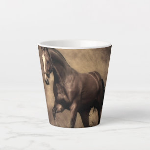 Beautiful brown horse throw pillow latte mug