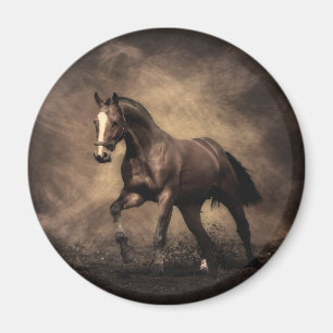 Beautiful brown horse throw pillow magnet