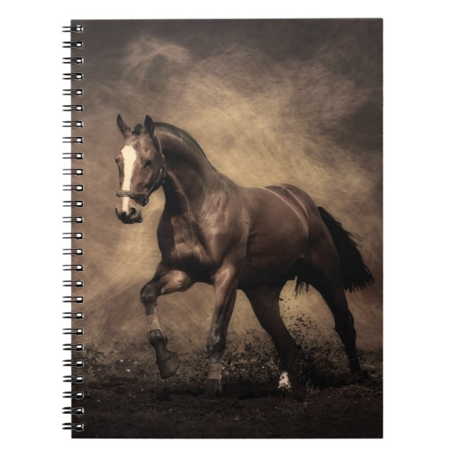 Beautiful brown horse throw pillow notebook (Front)