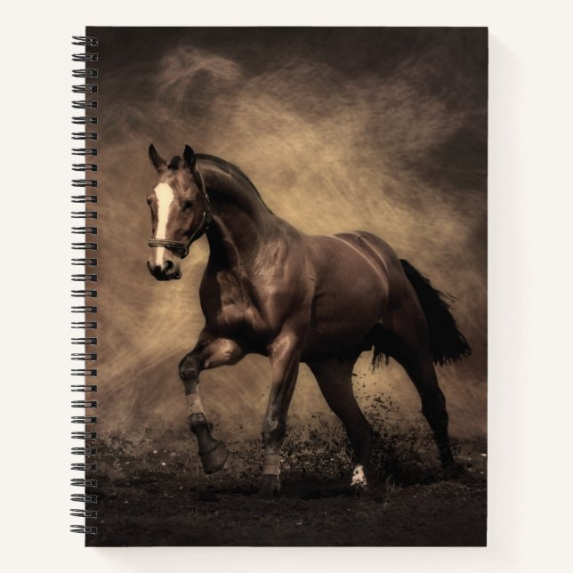 Beautiful brown horse throw pillow notebook (Front)