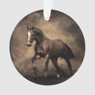 Beautiful brown horse throw pillow ornament