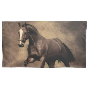 Beautiful brown horse throw pillow pillowcase