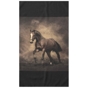 Beautiful brown horse throw pillow tablecloth