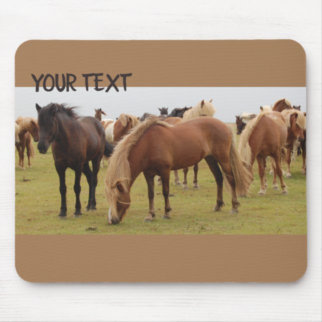 Beautiful brown horses mouse pad (Front)