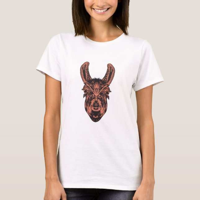 Beautiful Brown Llama T-Shirt (Front)