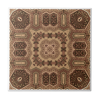 Beautiful Brown Mosaic Mandala Seamless Pattern Ceramic Tile