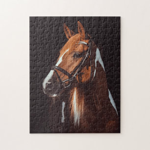 Beautiful Brown Paint Horse Portrait Photo Jigsaw Puzzle