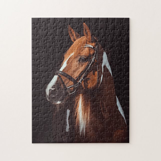 Beautiful Brown Paint Horse Portrait Photo Jigsaw Puzzle (Vertical)