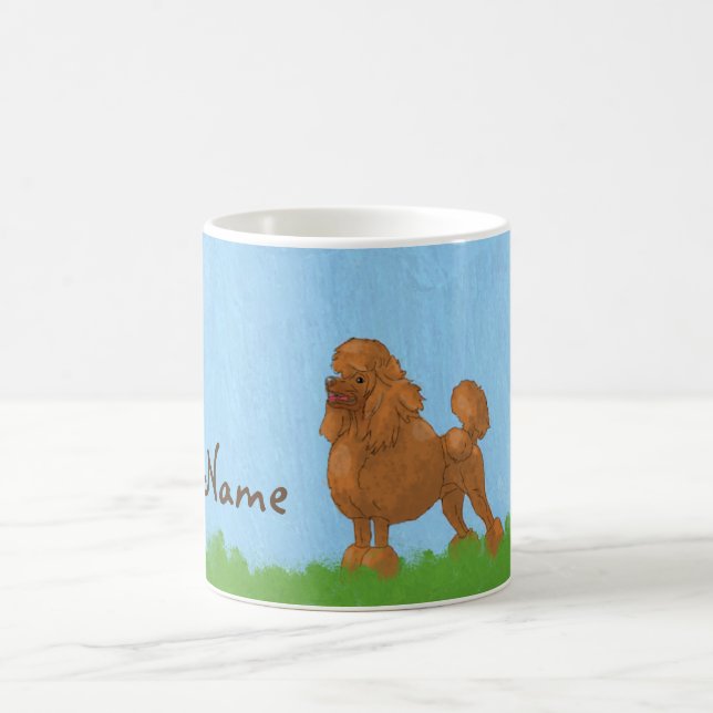 Beautiful Brown Poodle Coffee Mug (Center)