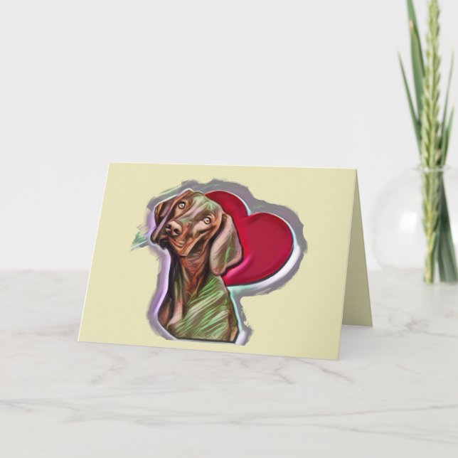 Beautiful Brown PopArt Vizsla Hungarian Pointer Card (Front)