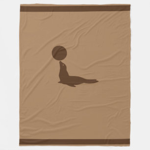 Beautiful Brown Sea Lion & Ball Fleece Blanket
