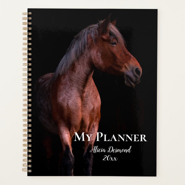 Beautiful Brown Thoroughbred Horse Planner (Front)