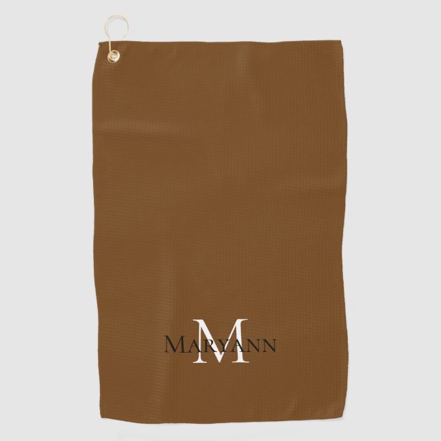 Beautiful Brown White and Black Golf Towel (Front)