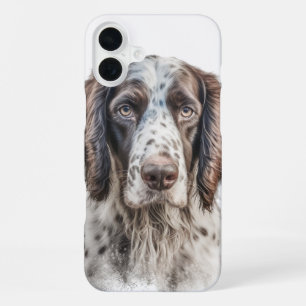 BEAUTIFUL BROWN & WHITE ENGLISH SETTER DOG iPhone 16 PLUS CASE