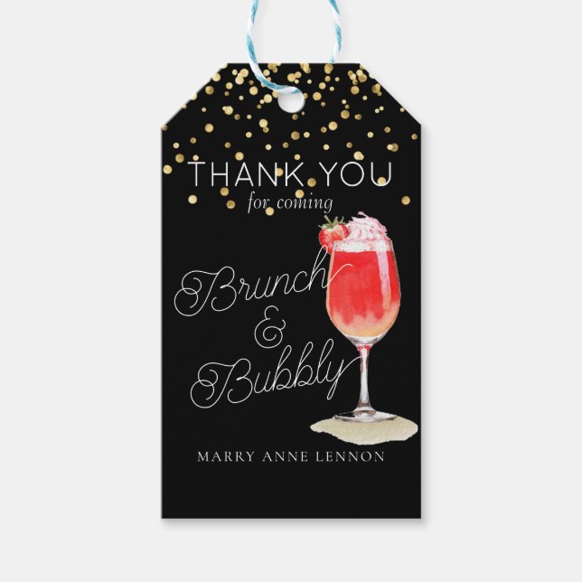 Beautiful Brunch and Bubbly Gift Tags (Front)