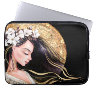 Beautiful brunette laptop sleeve