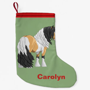 Beautiful Buckskin Pinto Gypsy Vanner Draught Hors Small Christmas Stocking