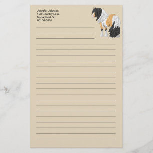 Beautiful Buckskin Pinto Gypsy Vanner Draught Hors Stationery