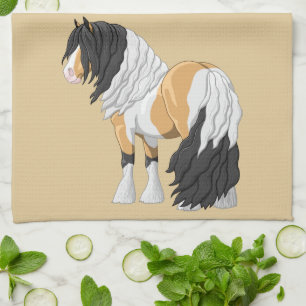 Beautiful Buckskin Pinto Gypsy Vanner Draught Hors Tea Towel