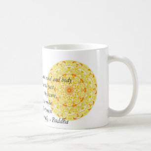 Beautiful Buddhist Quote with Vibrant Mandela Coffee Mug