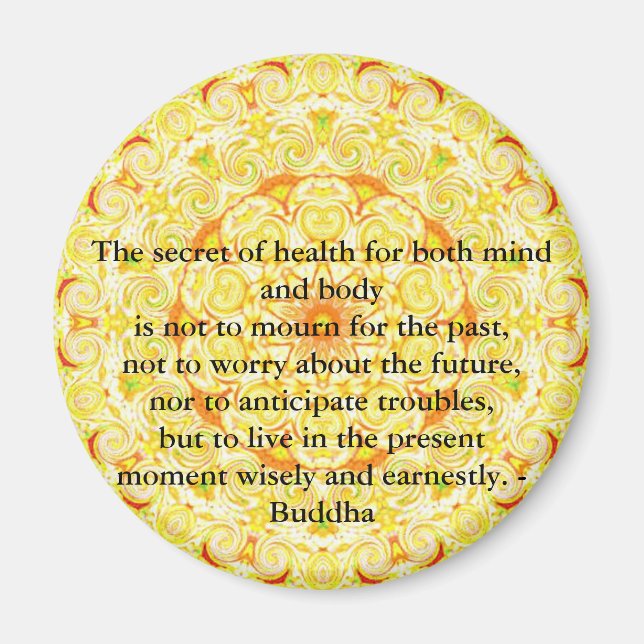 Beautiful Buddhist Quote with Vibrant Mandela Magnet (Front)