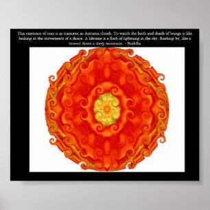 Beautiful Buddhist Quote with Vibrant Mandela Poster