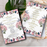 Beautiful Budget Elegant Botanical Wedding Program<br><div class="desc">itinerary weddings,  ceremony programs,  wedding programs,  wedding vow renewal program templates,  example of wedding program,  wedding program template</div>