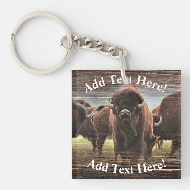 Beautiful Buffalo Herd  Key Ring (Front)