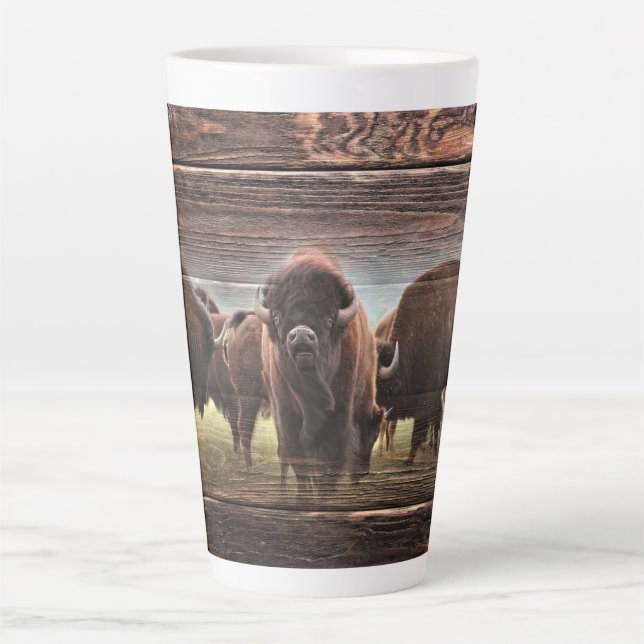 Beautiful Buffalo Herd Latte Mug (Front)