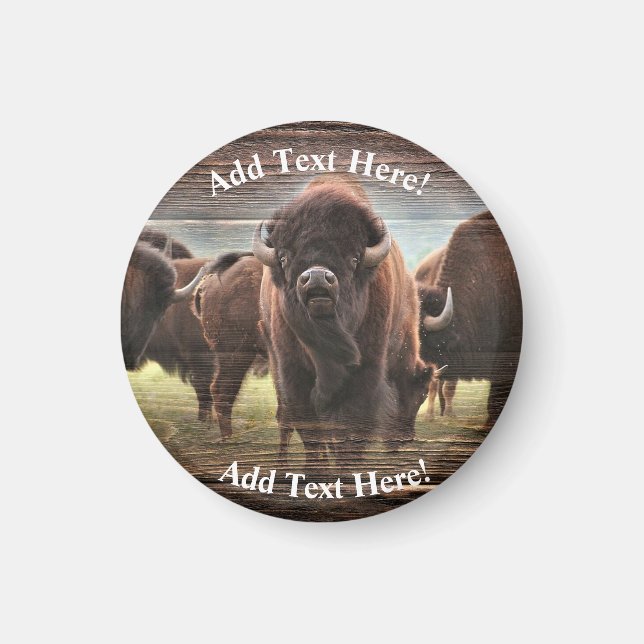 Beautiful Buffalo Herd  Magnet (Front)