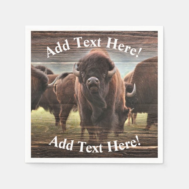 Beautiful Buffalo Herd   Napkin (Front)