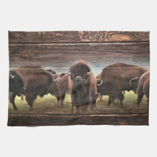 Beautiful Buffalo Herd Tea Towel