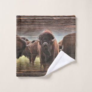 Beautiful Buffalo Herd Wash Cloth