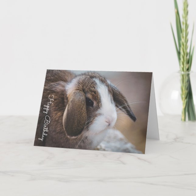Beautiful Bunny Rabbit Personalised Birthday Card (Front)