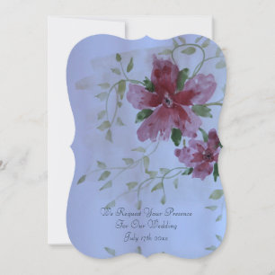 Beautiful Burgundy Flowered Wedding Invitation