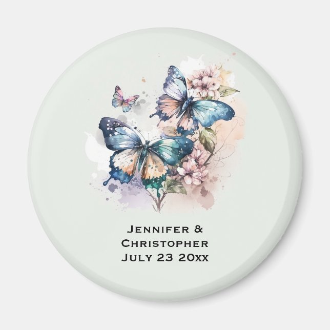 Beautiful Butterflies and Flowers Magnet (Front)