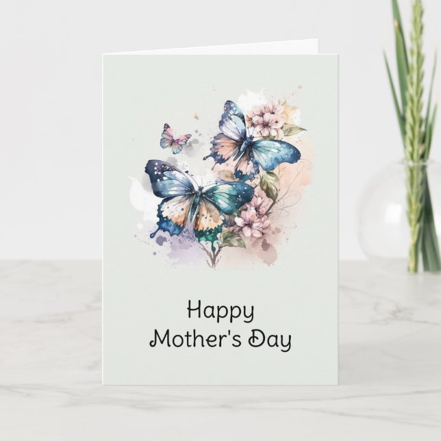 Beautiful Butterflies and Flowers Mother's Day Card (Front)