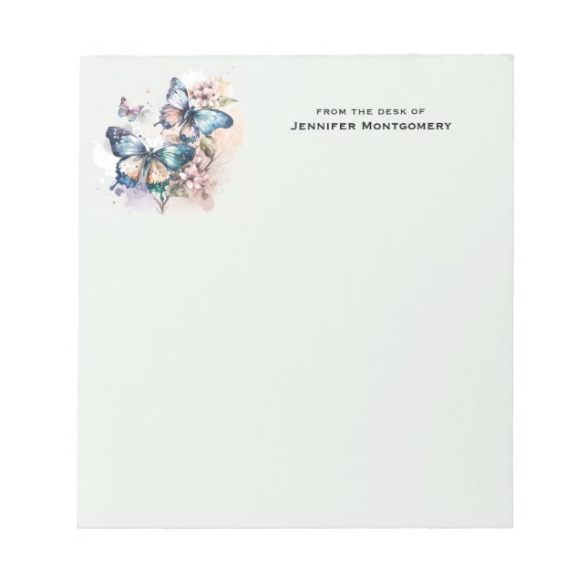 Beautiful Butterflies and Flowers Notepad (Front)
