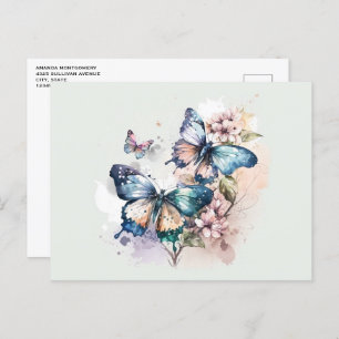 Beautiful Butterflies and Flowers Postcard