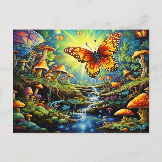 Beautiful Butterflies Fantasy  Postcard (Front)