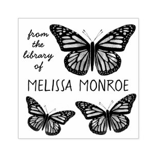 Beautiful Butterflies Monarchs Library Of.. Custom Rubber Stamp