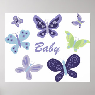 Beautiful Butterflies Nursery Poster