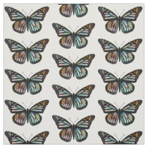 Beautiful Butterflies Pattern Monarch Watercolor Fabric