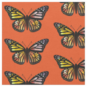 Beautiful Butterflies Pattern Monarch Watercolor Fabric