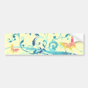 Beautiful Butterflies Pretty Blue Design Bumper Sticker