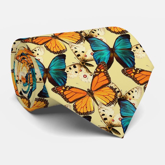 Beautiful Butterflies Tie (Rolled)